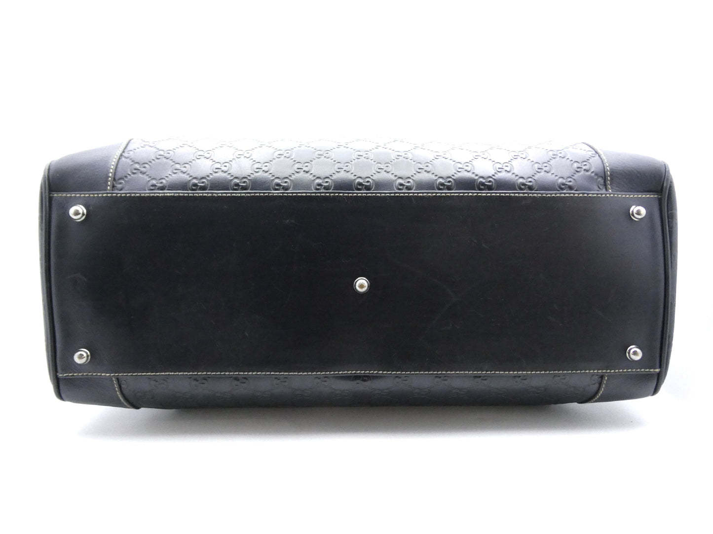 GUCCI GG Shima Leather Boston Bag