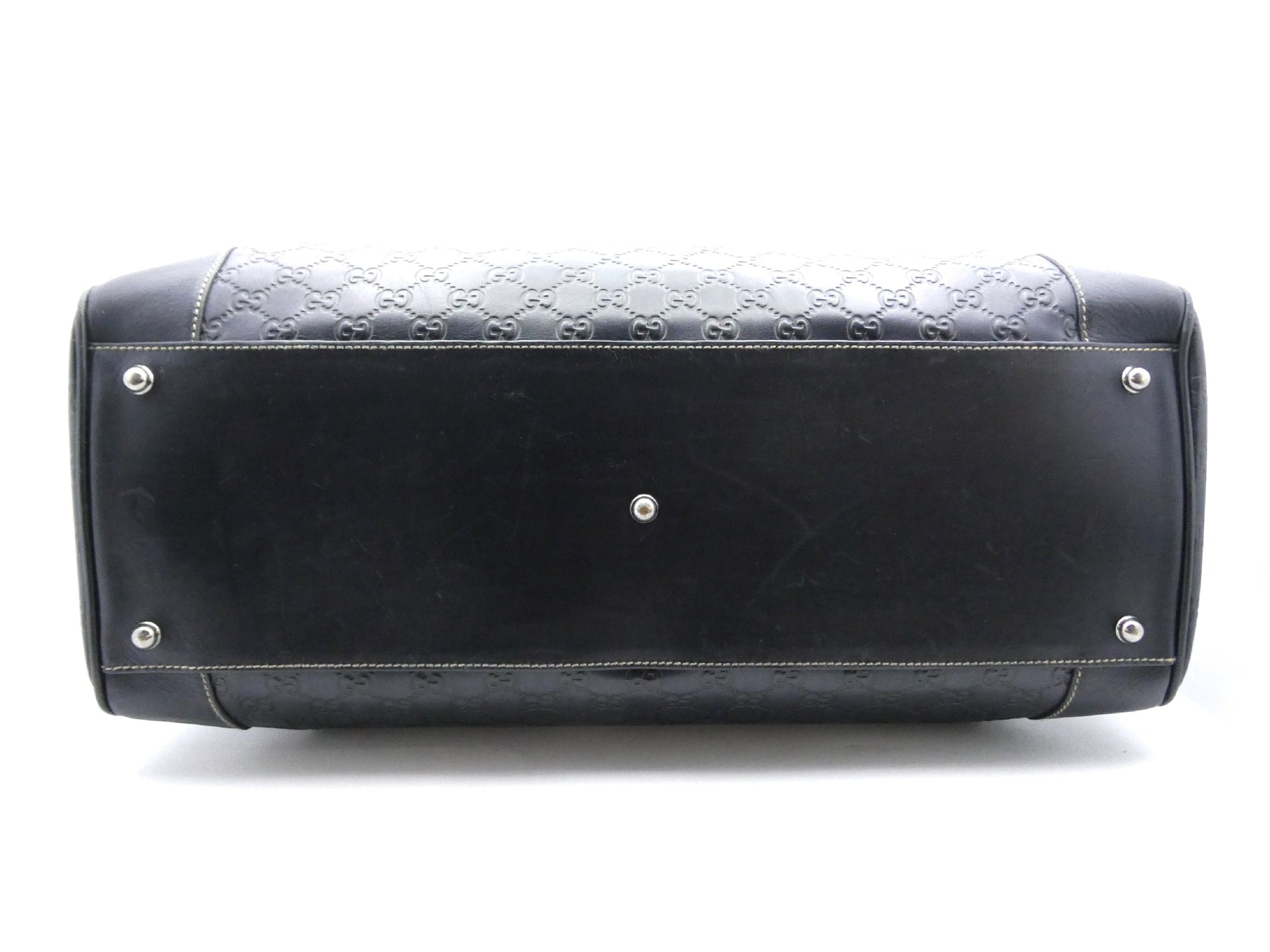 GUCCI GG Shima Leather Boston Bag