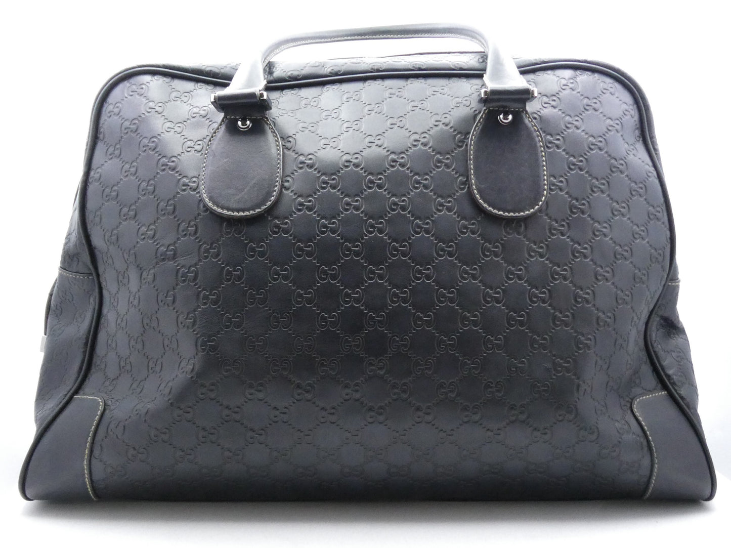 GUCCI GG Shima Leather Boston Bag