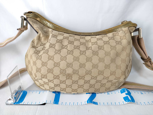 GUCCI GUCCI GG Canvas Sherry Line Shoulder Bag 181092 002404 Hobo Half Moon Gucci Shoulder Bag