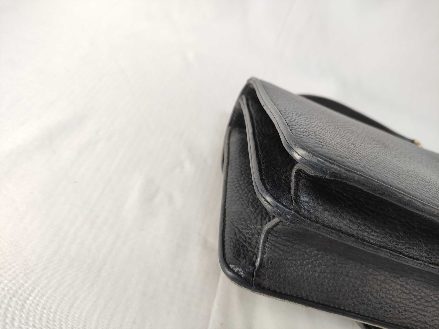 GUCCI GUCCI 510304 Interlocking G Leather Chain Shoulder Bag Black Black Fittings Gucci Shoulder Bag