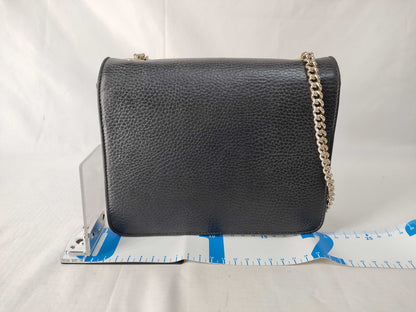 GUCCI GUCCI 510304 Interlocking G Leather Chain Shoulder Bag Black Black Fittings Gucci Shoulder Bag