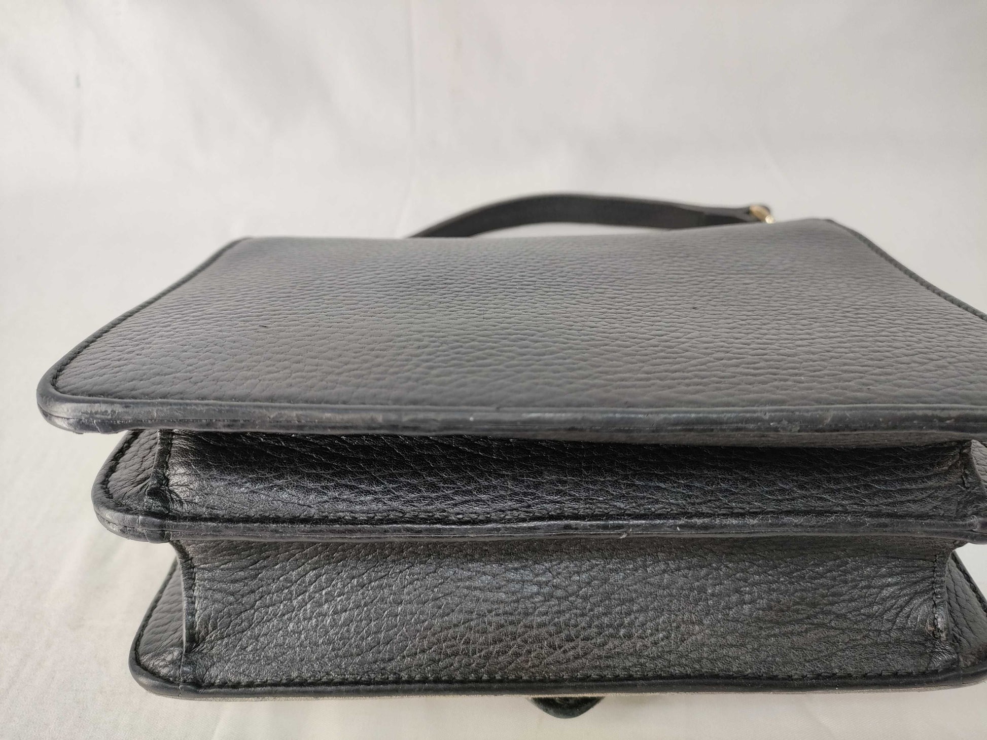 GUCCI GUCCI 510304 Interlocking G Leather Chain Shoulder Bag Black Black Fittings Gucci Shoulder Bag