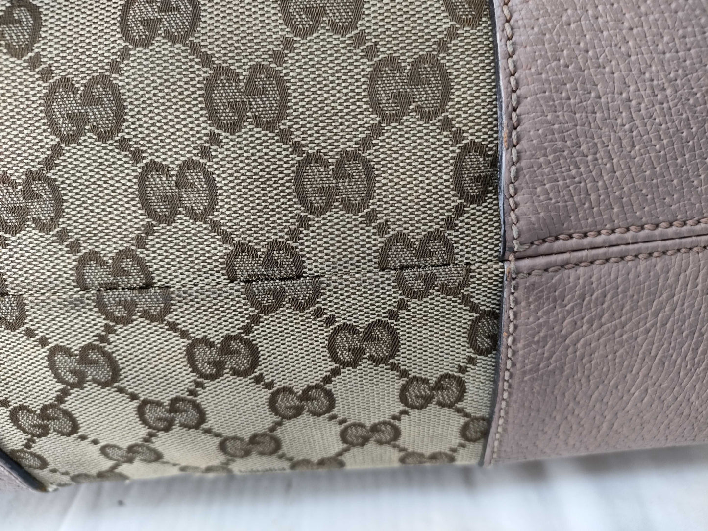 GUCCI GUCCI Brie GG Canvas Shoulder Bag Leather Pink 323673 Bag Gucci Handbag