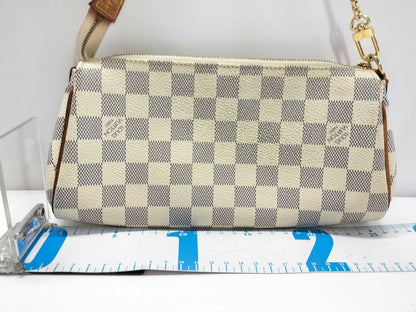 LOUIS VUITTON Damier Azul Vuitton Damier Azul Eva N55214 DU2190 White Pouch