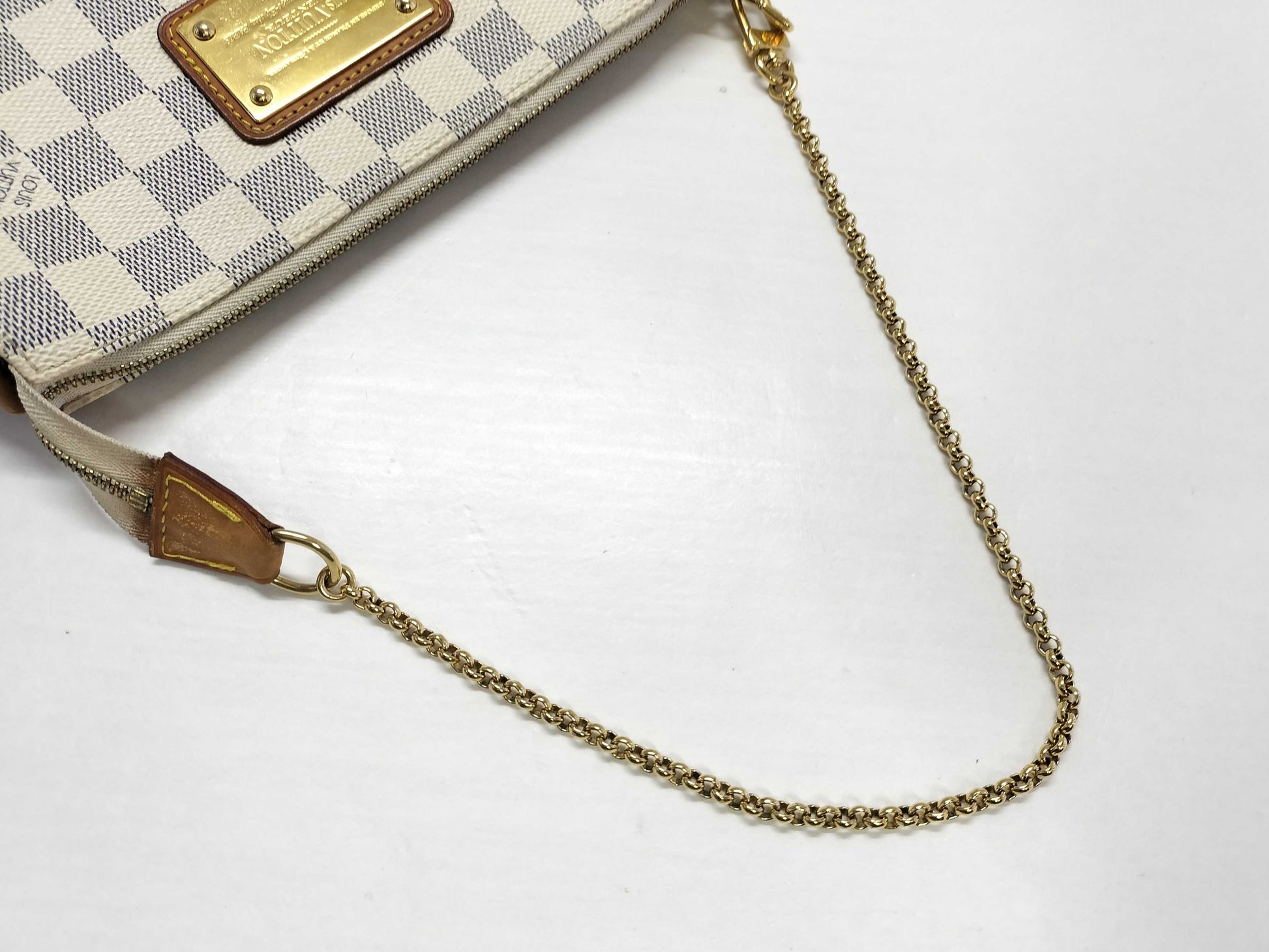 LOUIS VUITTON Damier Azul Vuitton Damier Azul Eva N55214 DU2190 White Pouch