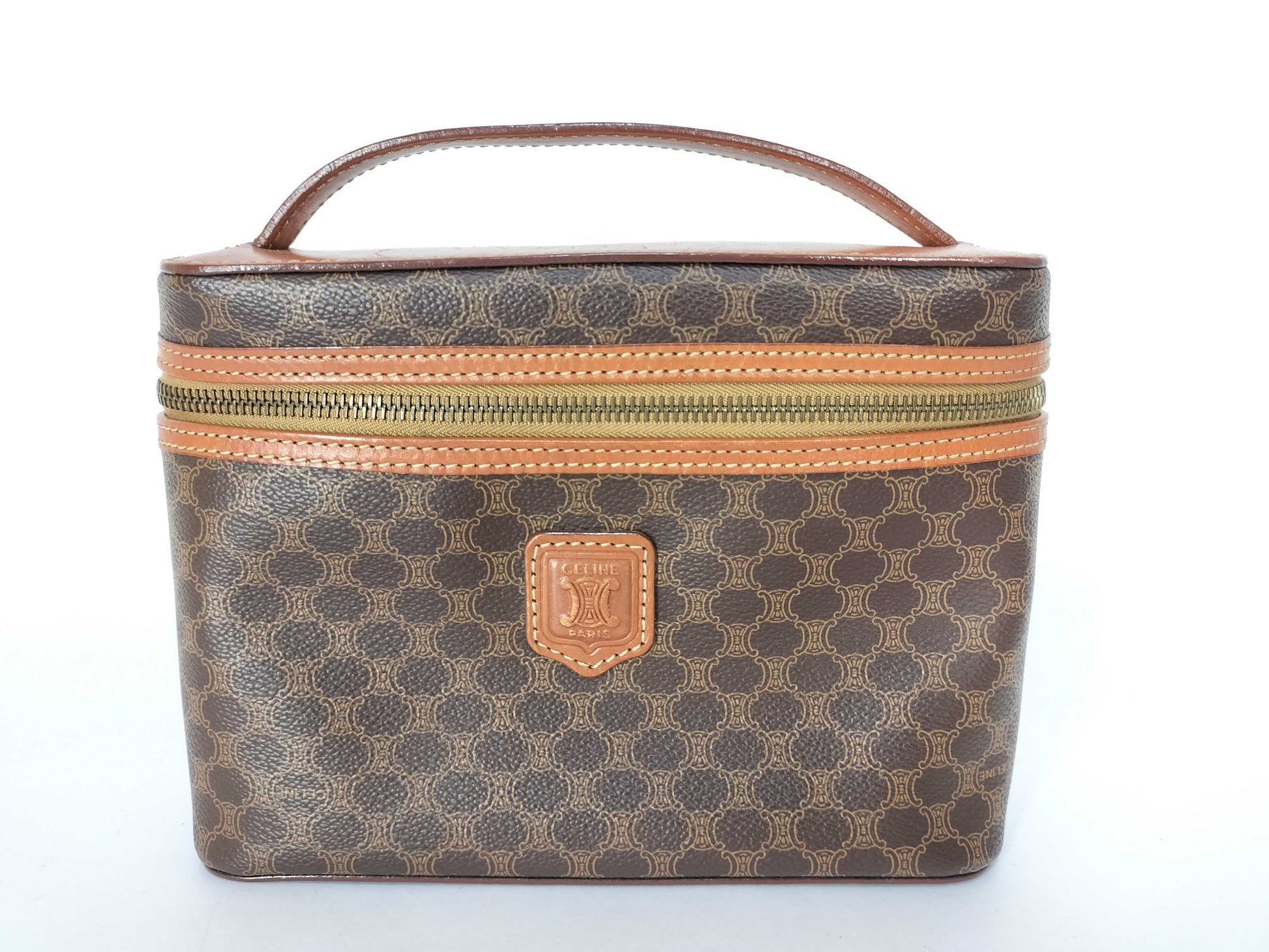 CELINE CELINE Macadam Pattern Brazon PVC Leather Vanity Bag Vanity Bag