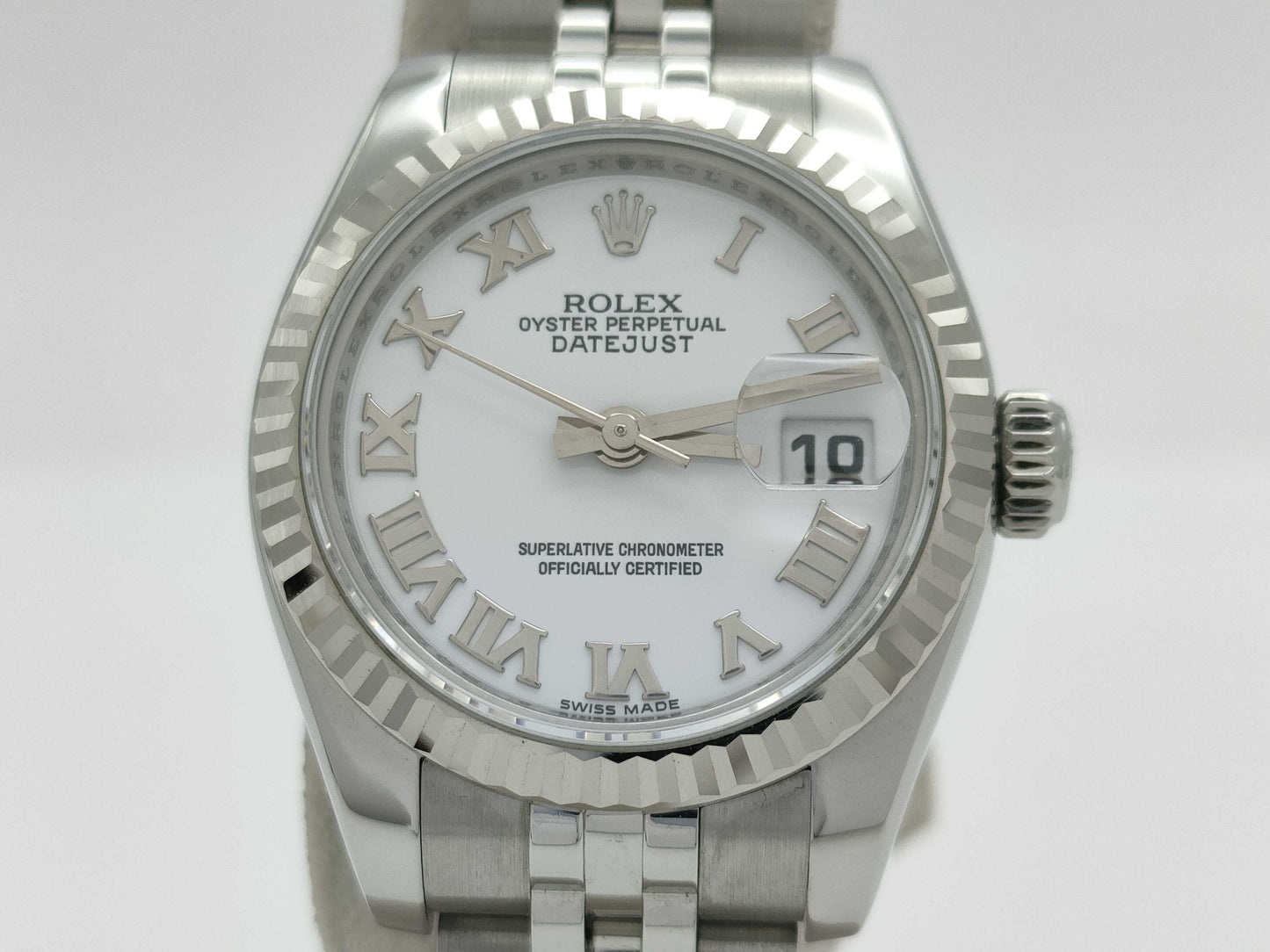 ROLEX 179174 Z357729 White Roman Jubilee Breath Women's Watch