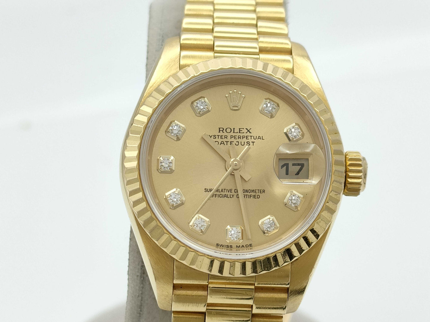 ROLEX 69178G X291338 Champagne Dial K18 Women's Watch
