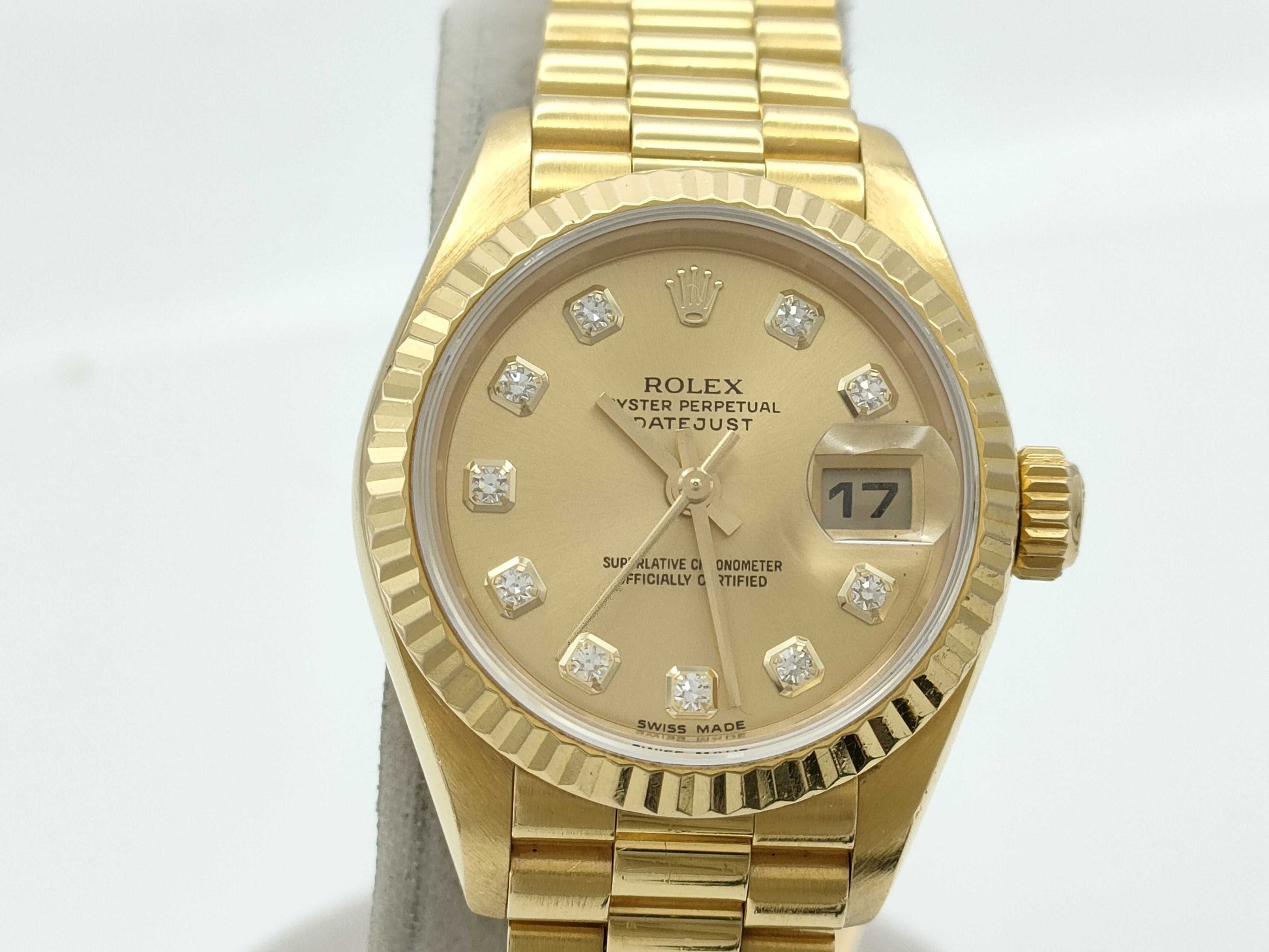ROLEX 69178G X291338 Champagne Dial K18 Women's Watch