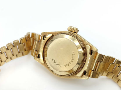 ROLEX 69178G L592046 Champagne Dial K18 Women's Watch