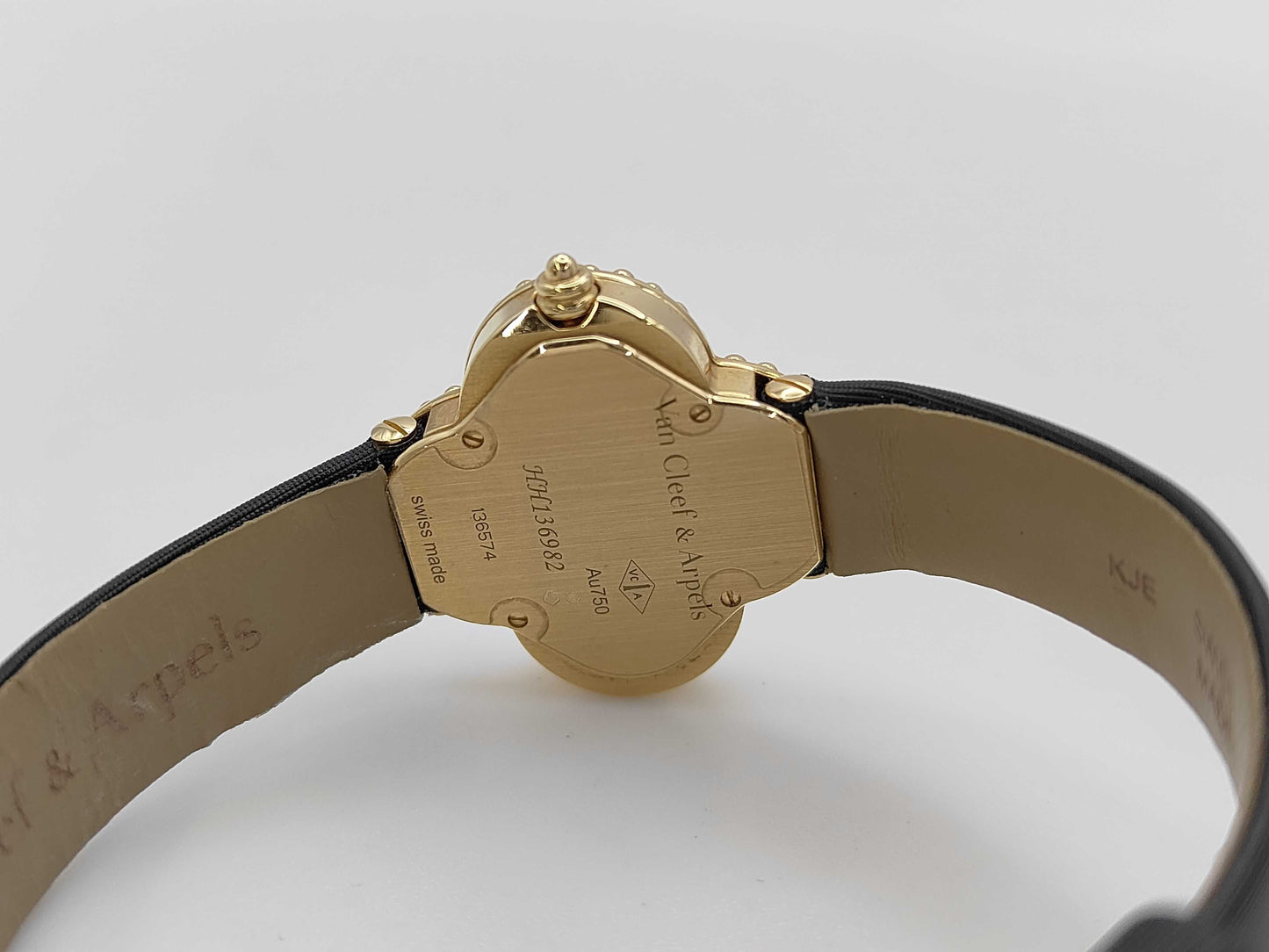 Van Cleef&Arpels HH136982 136574 Quartz Black Dial K18 Women's Watch