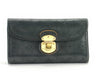 LOUIS VUITTON Mahina Vuitton Mahina Portefeuille Amelia Long Wallet Black Wallet