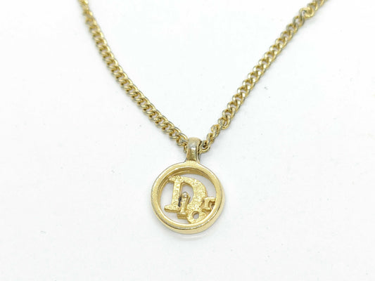 Dior Logo Gold Circle Necklace 4.9g Necklace