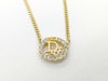 Dior Logo Gold Oval Necklace with Stone, 6.8g