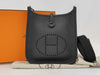 HERMES Evelyn 16 Black Shoulder Bag Tryon Clemence SV Hardware W Engraved Shoulder Bag