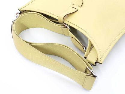 HERMES Leather Evelyn Shoulder Bag Yellow T-Engraved Shoulder Bag