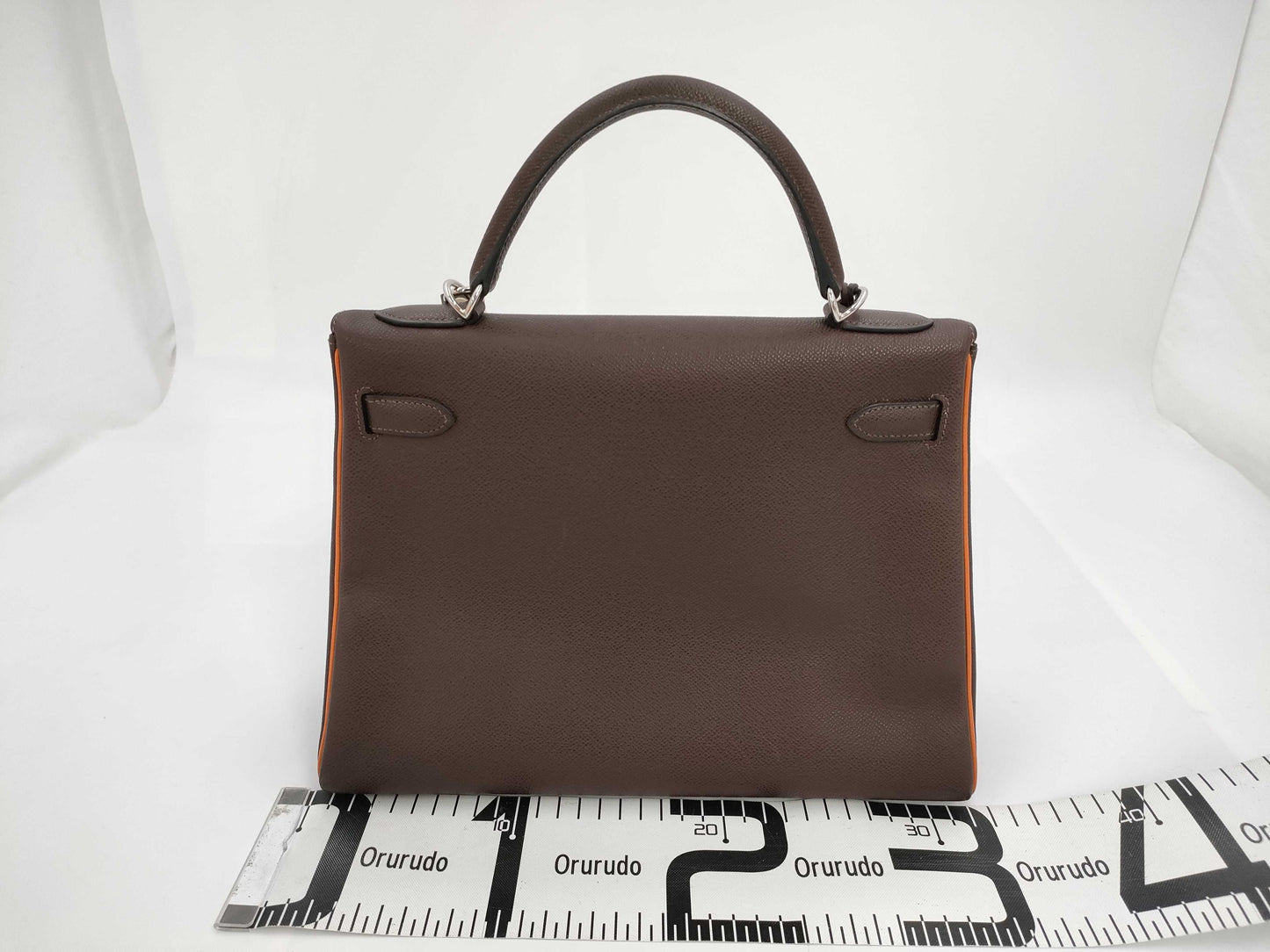 HERMES Kelly Series 32 2-Way Bag □H Engraving Brown Handbag