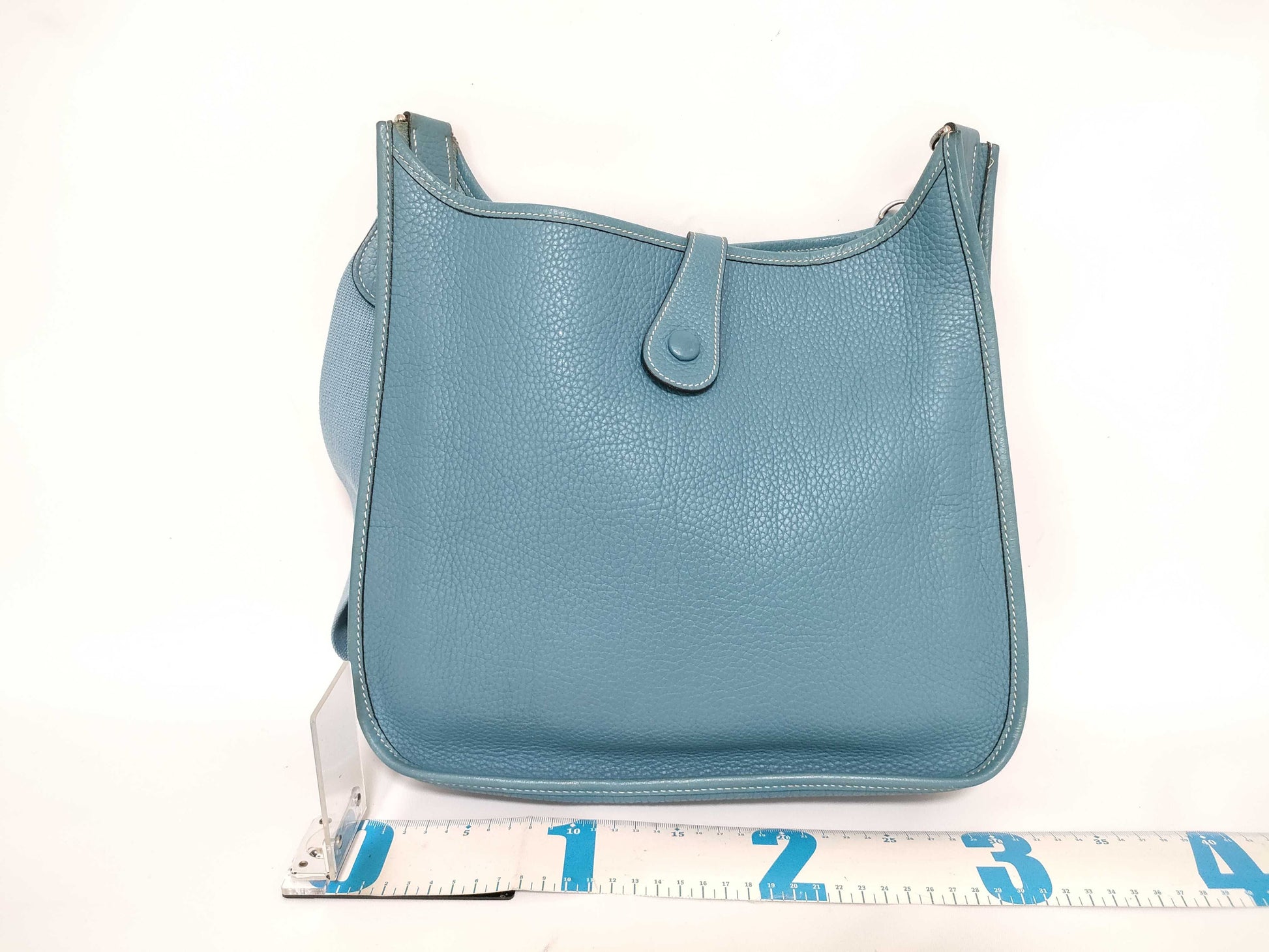 HERMES Evelyn Evelyn Shoulder Bag Leather Blue Shoulder Bag