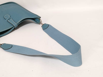 HERMES Evelyn Evelyn Shoulder Bag Leather Blue Shoulder Bag