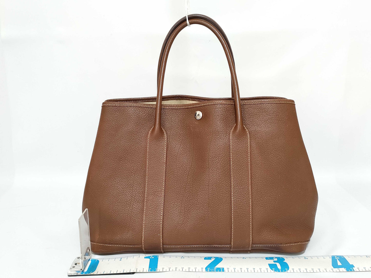 HERMES Garden Party PM Leather Brown Tote Bag