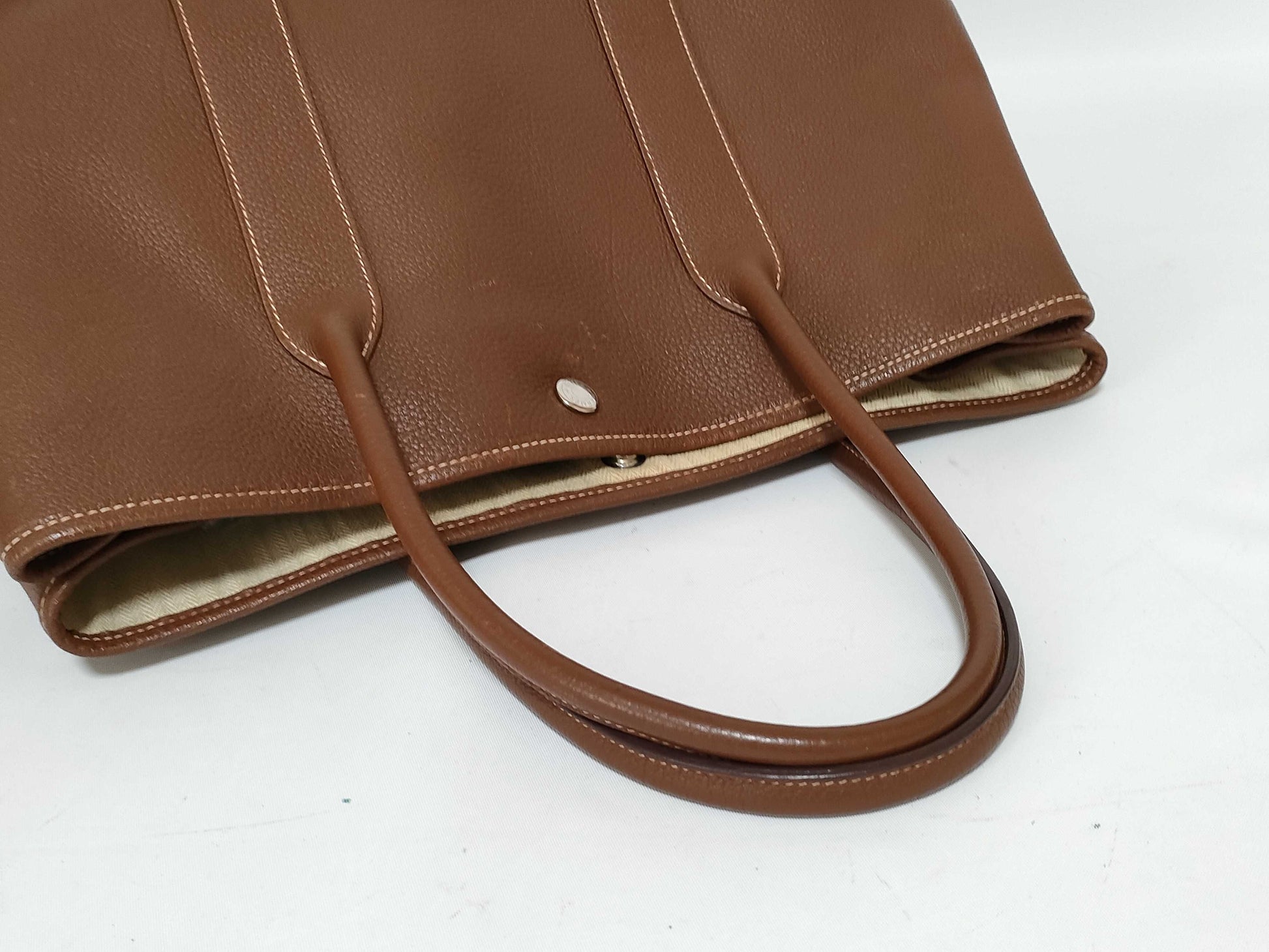 HERMES Garden Party PM Leather Brown Tote Bag