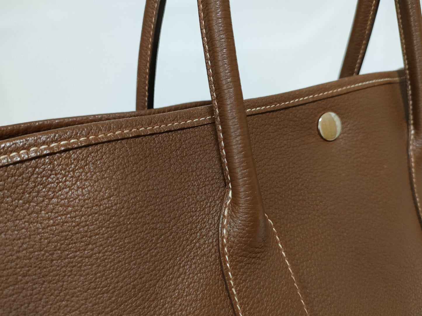 HERMES Garden Party PM Leather Brown Tote Bag