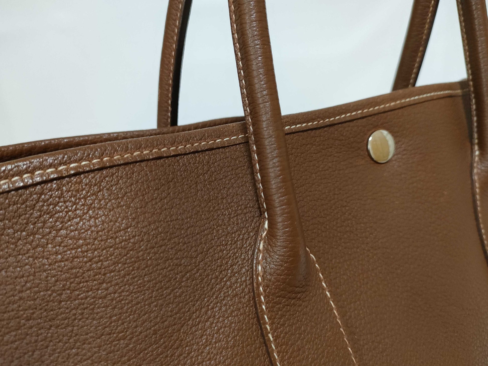 HERMES Garden Party PM Leather Brown Tote Bag