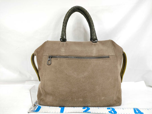 BOTTEGA VENETA Intrecciato Bottega Veneta Crocodile Boston Bag Suede Genuine Leather Tote Bag Handbag