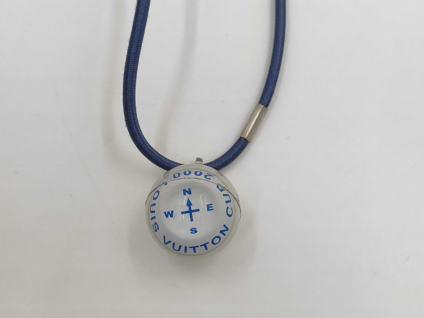 LOUIS VUITTON Louis Vuitton Compass Necklace Choker Vuitton Cup 2000 Blue Necklace with Box