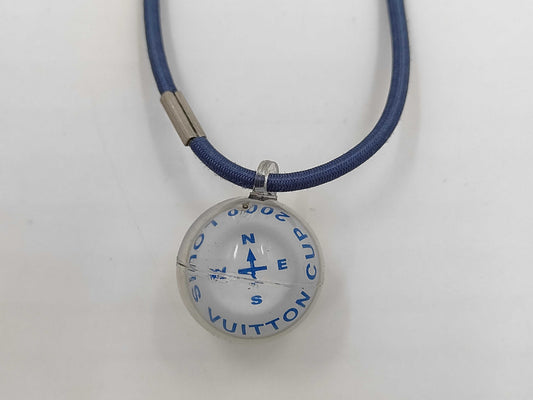 LOUIS VUITTON Louis Vuitton Compass Necklace Choker Vuitton Cup 2000 Blue Necklace with Box