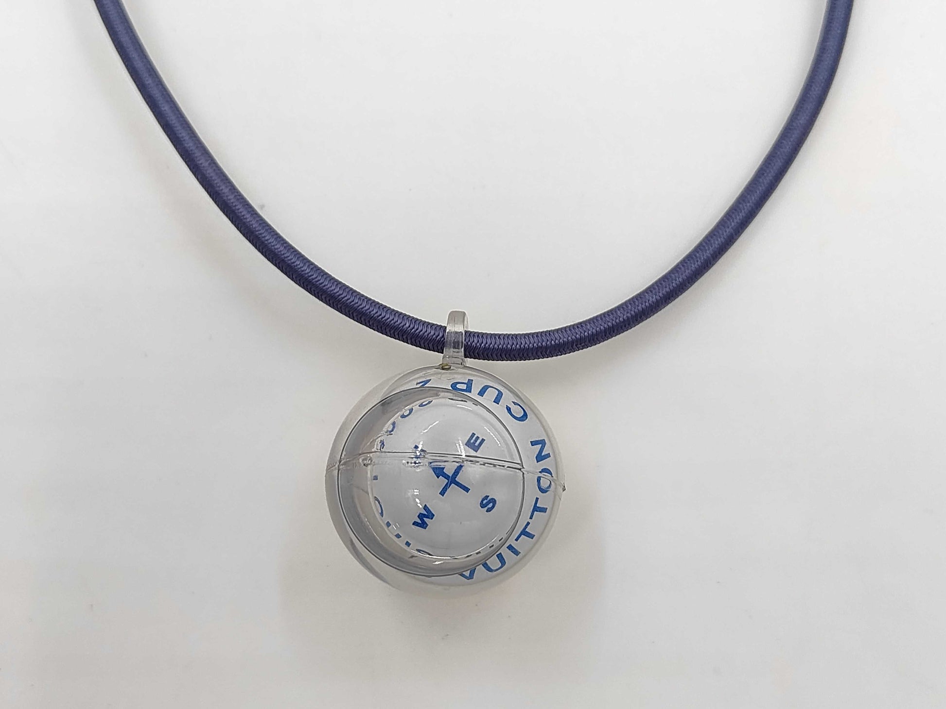 LOUIS VUITTON Louis Vuitton Compass Necklace Choker Vuitton Cup 2000 Blue Necklace
