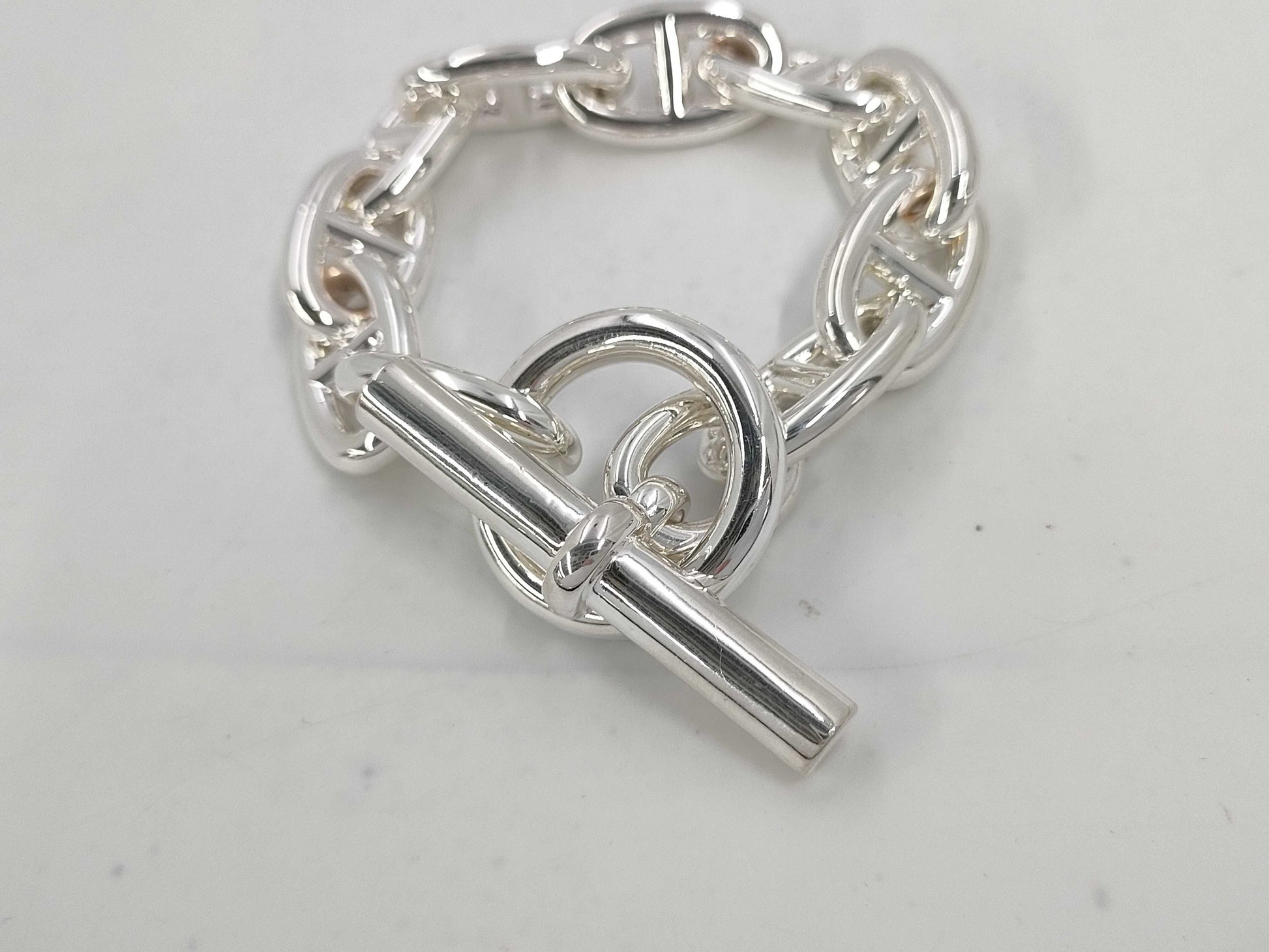 HERMES Schone Dunkle Bracelet TGM 10 Frames 99.5g Bracelet Bangle