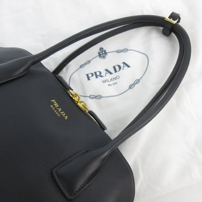 PRADA Soft Grain Leather Tote Bag 1BG522_2CYS_F0002_V_OOO Black Black Gold Fittings RFID Tag Tote Bag
