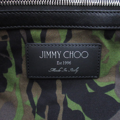 JIMMY CHOO PIMLICO Star Studs Black Black Silver Hardware Inner Camouflage Camouflage Leather Horizontal 40cm Tote Bag