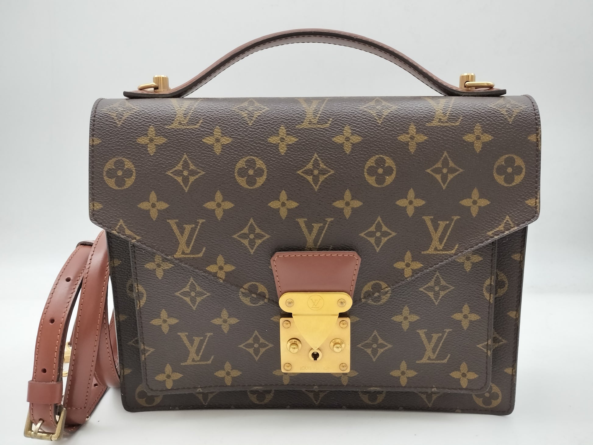 LOUIS VUITTON Monogram Monceau M51185 Shoulder Strap Handbag