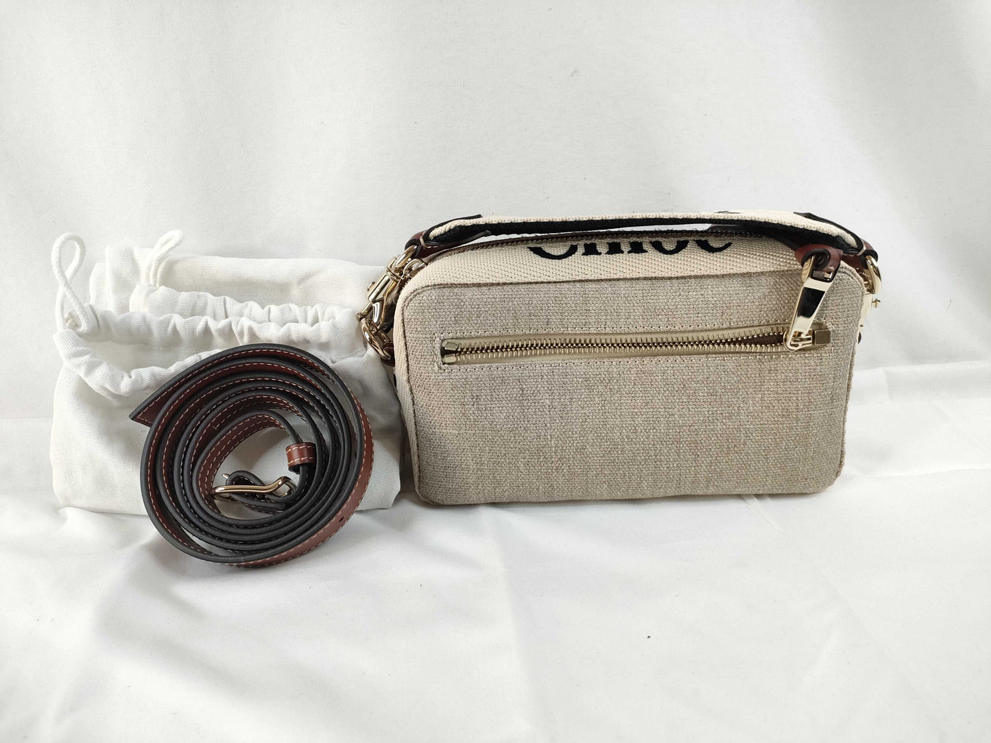 chloe Chloe Woody Belt Bag Belt Bag Body Bag Handbag Woody Canvas Brown Bag