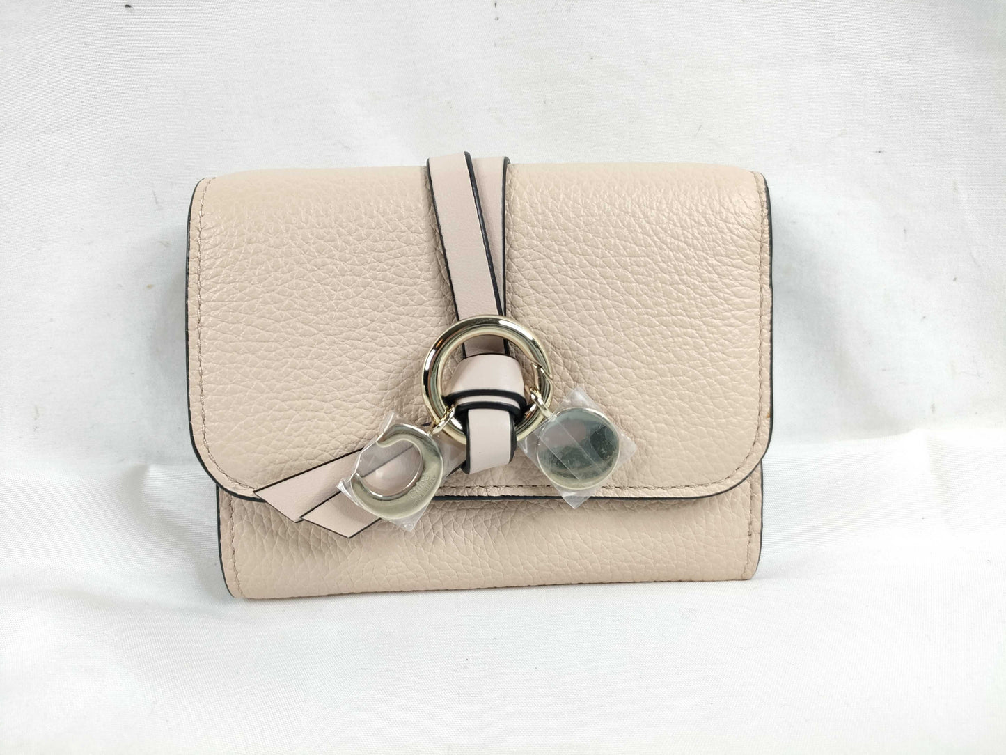 chloe Chloe Chloe ALPHABET Alphabet Flap Wallet Wallet Mini Wallet CEMENT PINK Wallet