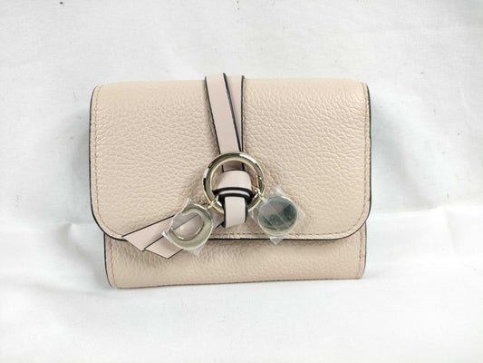 chloe Chloe Chloe ALPHABET Alphabet Flap Wallet Wallet Mini Wallet CEMENT PINK Wallet