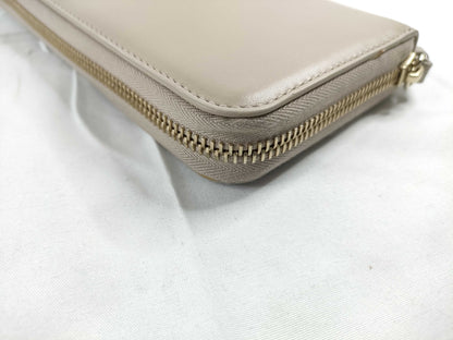 chloe Chloe Chloe Sense Wallet Round Zip Purse Beige Wallet