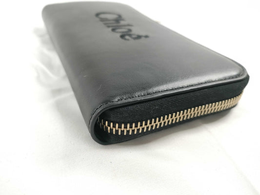 chloe Chloe Chloe Sense Wallet Round Zip Wallet Black Wallet