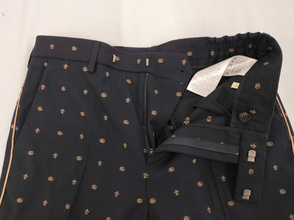 GUCCI All Over Pattern Navy Pants Bottoms 722523 Size 44 Tagged Unused Pants