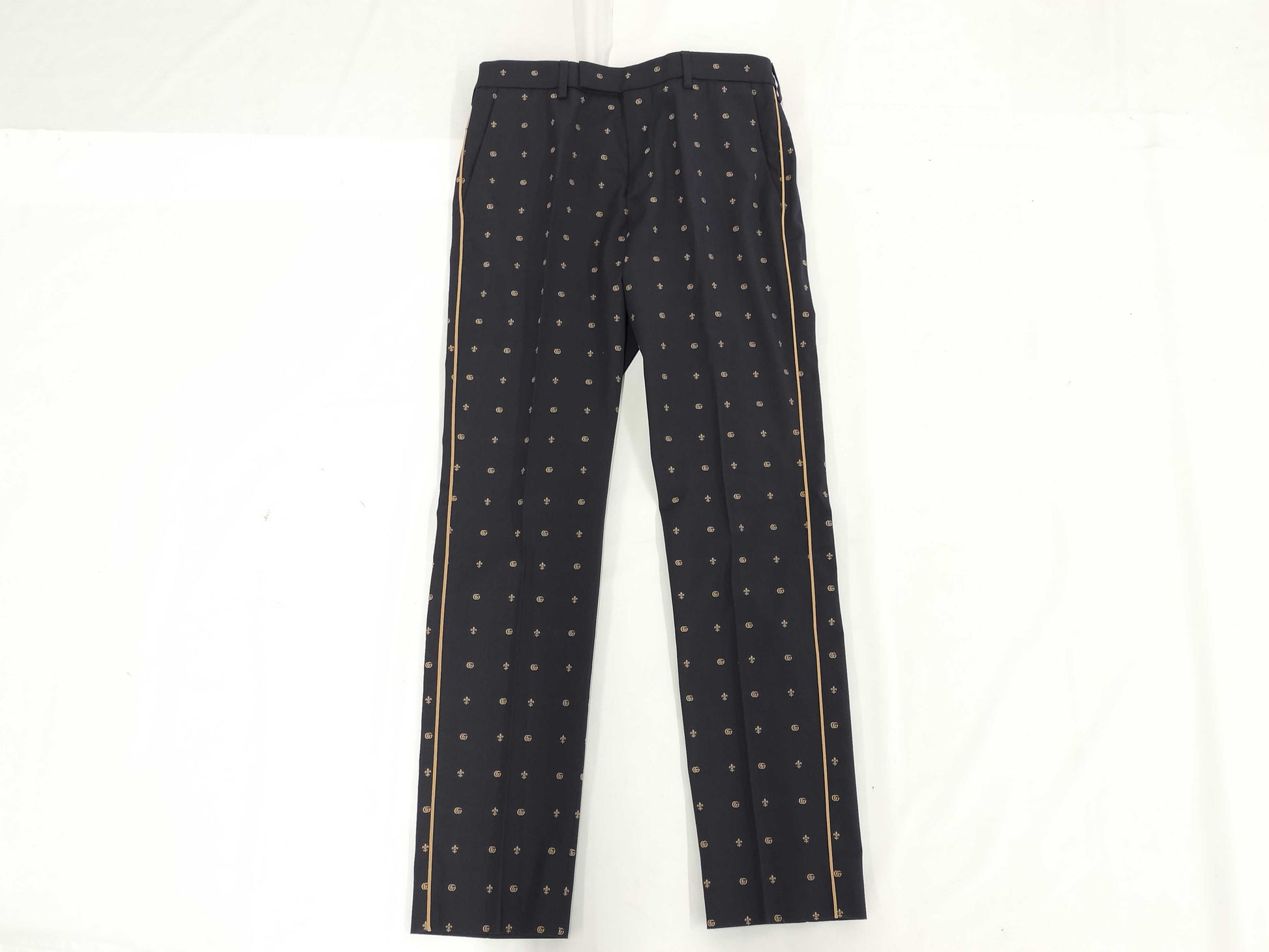 GUCCI All Over Pattern Navy Pants Bottoms 722523 Size 44 Tagged Unused Pants