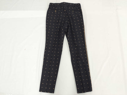 GUCCI All Over Pattern Navy Pants Bottoms 722523 Size 44 Tagged Unused Pants