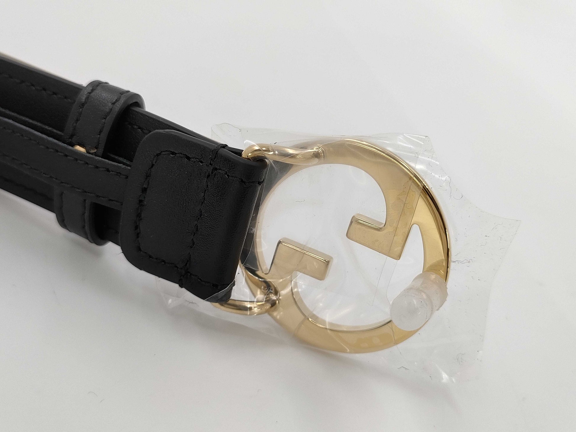 GUCCI Gucci Blondie Interlocking G Buckle Black Leather 690557 Belt