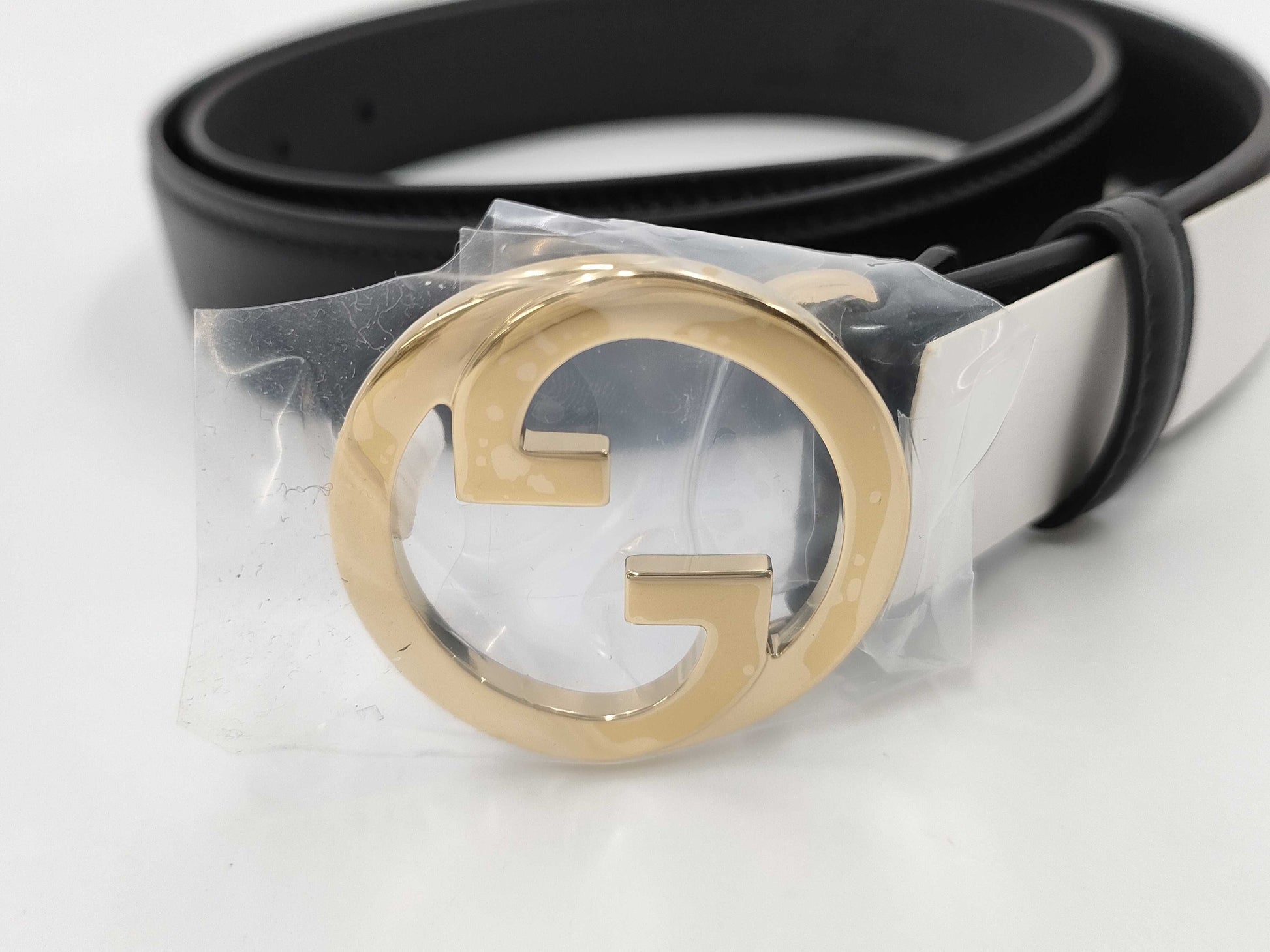 GUCCI Gucci Blondie Interlocking G Buckle Black Leather 690557 Belt