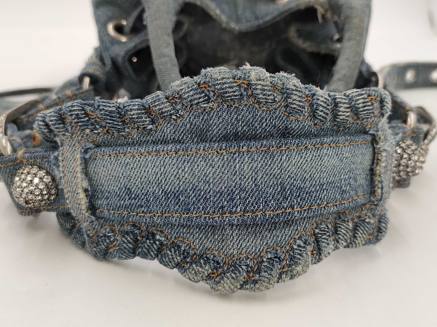 BALENCIAGA Le Cagor Bucket 702432 Denim Damaged 2way Bag