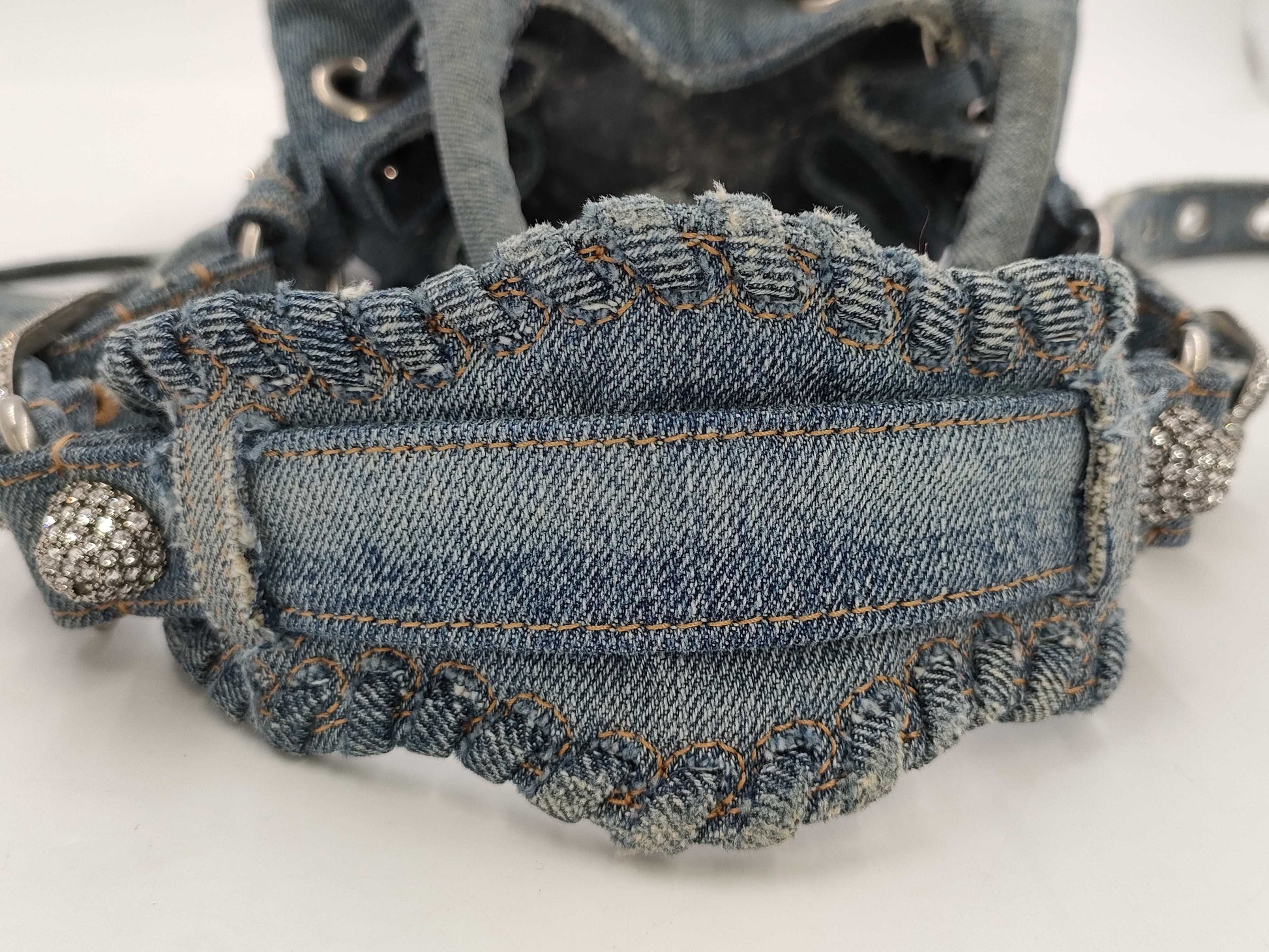 BALENCIAGA Le Cagor Bucket 702432 Denim Damaged 2way Bag