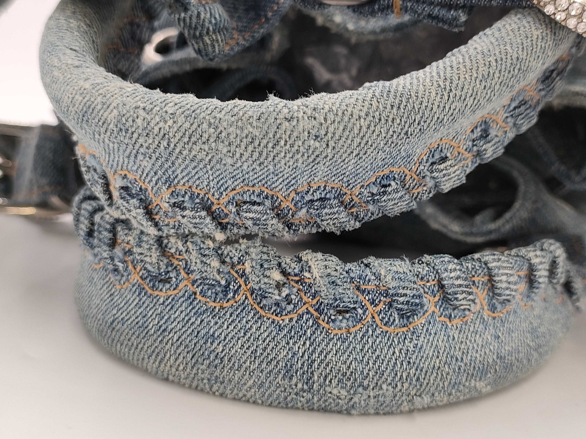 BALENCIAGA Le Cagor Bucket 702432 Denim Damaged 2way Bag