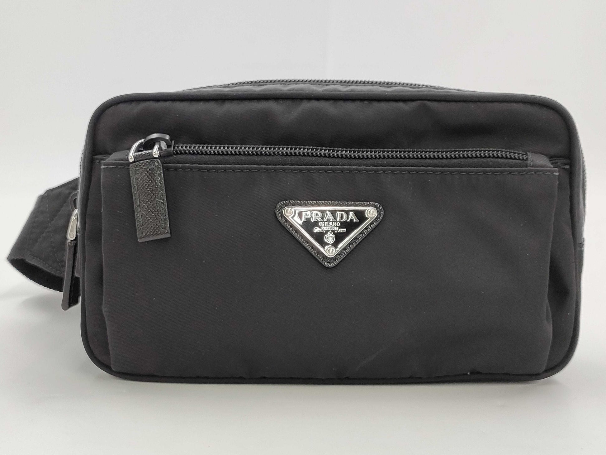 PRADA 2VL977 Renylon Black Body Bag Waist Bag